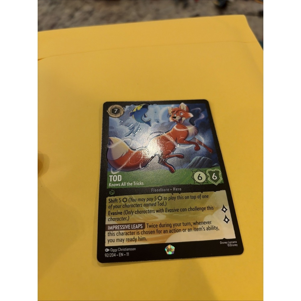 Disney Lorcana Tod Knows All the Tricks 92/204 Legendary Cold Foil English TCG